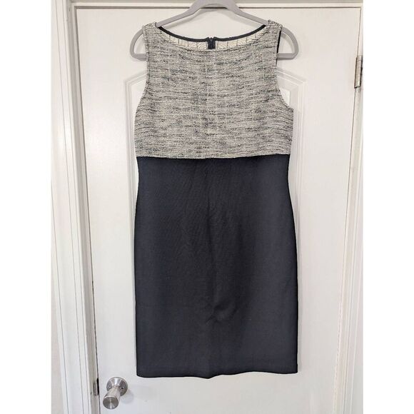 St. John Tank Dress women's size 10 black cocktail tweed boucle wool blend - Picture 1 of 6